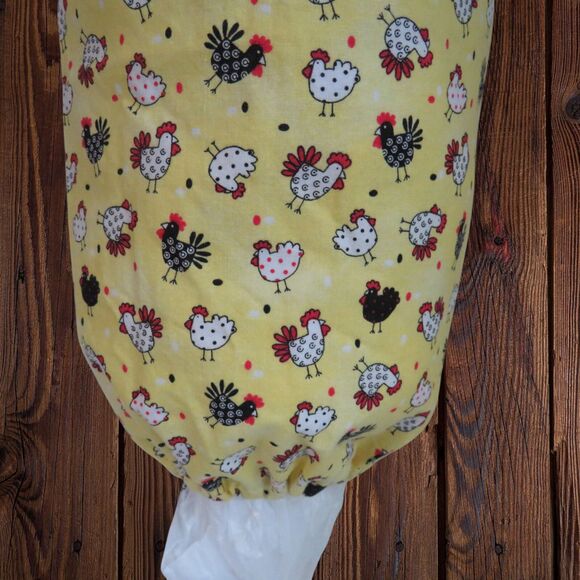 Plastic Bag Holder Yellow with Cute Chickens Shopping Bag Dispenser - Picture 3 of 4